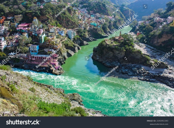 Two streams merge to form a river