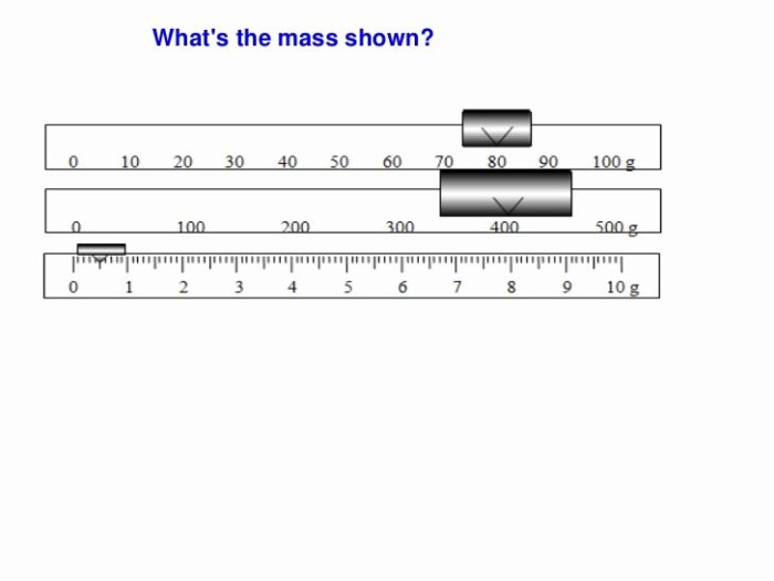 Reading a triple beam balance worksheet