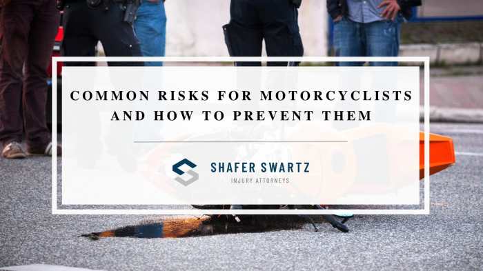 What hazards might a motorcyclist encounter