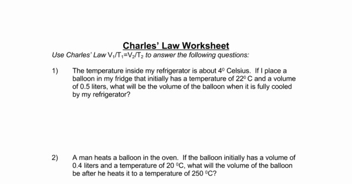 Boyle's law and charles law worksheet answer key with work